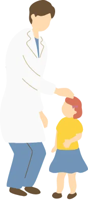 医師とこどものイラスト